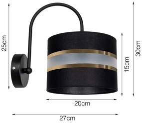 Aplică CORAL 1xE27/60W/230V neagră