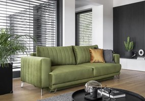 Canapea tapitata, extensibila, cu spatiu pentru depozitare, 250x90x95 cm, Elise 01, Eltap (Culoare: Verde / Loco 33)