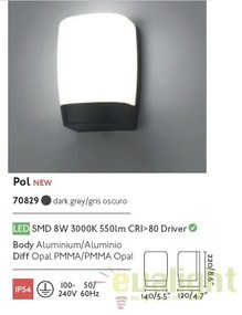 Aplica de perete LED exterior IP54 stil modern POL 70829