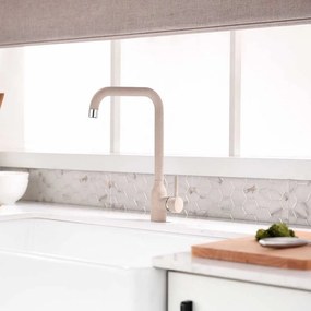 Baterie bucatarie monocomanda Inter Ceramic finisaj bej nisipiu-granit mat