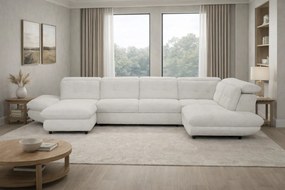 Coltar living SIENA U, sezlong stanga, stofa gri - Frisco G706, 397x23