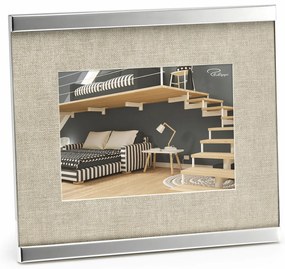 Ramă foto Home, 13 x 18cm, nichel, material textil - Philippi