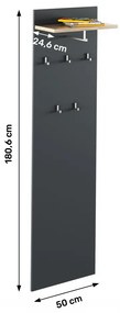 Panou cuier Hamila NEW TYP 19 (grafit + stejar artisan). 1028780