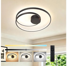 Brilagi - Plafonieră reglabilă TWISTER LED, 48W, 230V, Ø 50 cm, negru, cu telecomandă