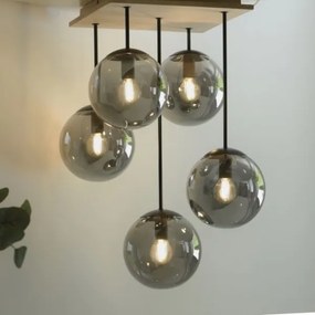 Lustră pe tijă JUST LIGHT. 11395-79 WIDOW 5xE14/25W/230V stejar