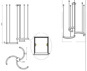 Lustra LED dimabila cu 3 pendule aurii suspendate LOTUS P0394 MX