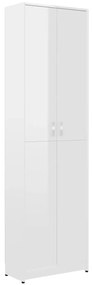 Șifonier de hol, alb extralucios, 55 x 25 x 189 cm, pal