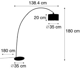 Lampă de podea arcuită modernă inteligentă neagră inclusiv A60 Wifi - Vinossa