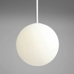 Pendul modern alb cu glob de sticla Bosso d30