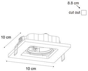 Set de 10 spoturi îngropate reglabile negre - Qure