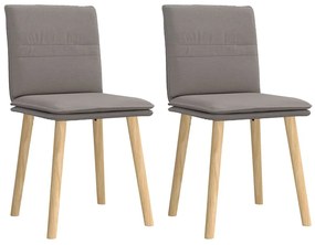 vidaXL Scaune de bucătărie, 2 buc., gri taupe, material textil