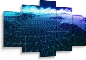 Tablou - Munți în model de calculator (150x105 cm)