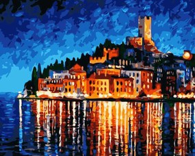 Pictura pe numere cu un cadru "Oraș lângă mare" 50x40 cm
