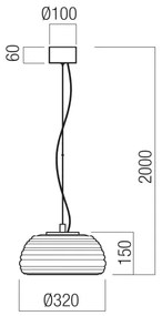 Redo 01-4540 - Lustră LED dimabilă pe cablu ONDULA LED/12W/230V bej/fumuriu