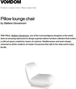Fotoliu lounge design modern, exterior, interior, PILLOW LOUNGE CHAIR 55001 Vondom