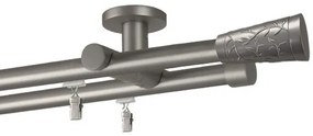 Galerie dubla PRINDERE TAVAN suport universal TEAVA PROFIL -SEVILLA /19 - CROM MAT (Alege marime: 120 cm)