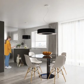 Lustră pe cablu SATURNO SLIM 8xE27/60W/230V d. 90 cm neagră Sollux SL.0798