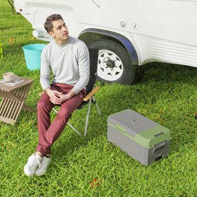 Outsunny Cutie frigorifică electrică portabilă 16,3L, frigider de mașină portabil congelator și frigider 12/24V gri | Aosom Romania