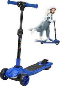 AIYAPLAY Trotinetă electrică pentru copii 6+ ani, pliabilă, 3 roți, pornire cu buton, viteză max. 8 km/h 64 x 29 x 83 cm albastru | Aosom Romania