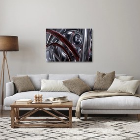 Tablou pe sticlă cu abstracție în gri (70x50 cm)