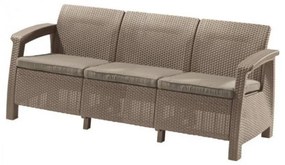 Canapea Corfu love seat max, culoare cappuccino, cu pernă nisip