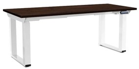 Masă înălțime reglabilă OfficeTech Strong 180 x 80 cm, picioare albe, wenge