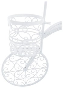 Ghiveci de flori RETRO in forma de bicicleta, alb, ALENTO Alb