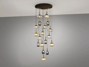 Lustra XXL casa scarii moderna dimabila cu 18 pendule Norma