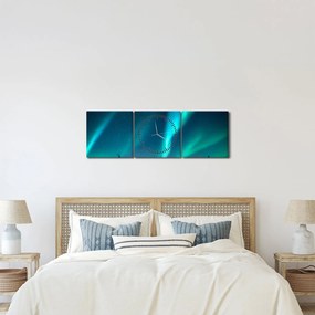 Tablou - Aurora Boreală (cu ceas) (90x30 cm)