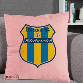 Perna Personalizata Unirea '04 Slobozia Fotbal, 40x40 cm, Roz, Husa Detasabila, Perna Inclusa, BEKZ®