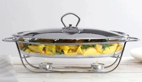 Vas servire la cald Bohmann BH 2008-30CG, 3 L, Sticla termorezistenta, Capac, Suport, Inox