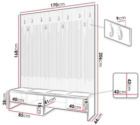 Mobilier hol Esmaldos V (Stejar artisan + Negru) . 1104713