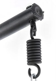 Fotoliu suspendat Eggy ratan gri/negru - H195 cm