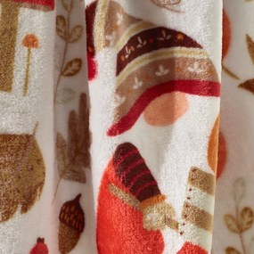 Pătură portocalie-maro din micropluș/cocolino 130x170 cm Woodland Gonks – Catherine Lansfield