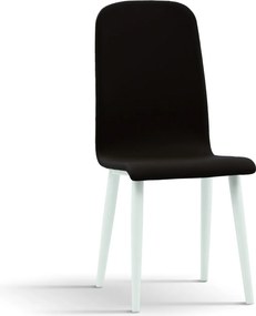 Scaun  Arianna, imitatie piele si picior metalic alb - ALB - MARO - PIELE ECOLOGICA