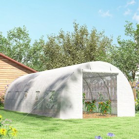 Sera Outsunny Mare de Tip Tunel 8x3x2 m, Grădină pentru Semințe de Plante, Cadru Premium din Oțel | Aosom Romania