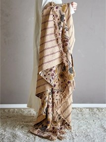 Pătură maro din bumbac reciclat 130x160 cm Eydis – Bloomingville