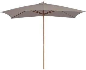Outsunny Umbrelă de Grădină 2x3m Parasolar Impermeabil din Lemn Lacuit cu Copertină Detașabilă Gri | Aosom Romania