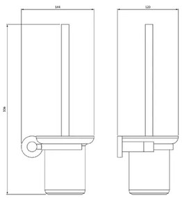 Perie WC Omnires Modern Project antracit si sticla mata