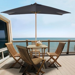 Outsunny Umbrelă de Grădină cu Frânghie și Orificii de Ventilație,  2.95x2x2.55 m, Gri Închis | Aosom Romania