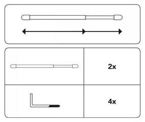 Tijă extensibilă pentru perdele 50 - 70 cm din metal - SP TREND