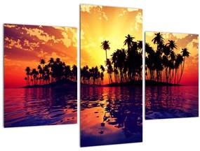Tablou insulă în apus de soare (90x60 cm)