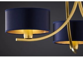 Jupiter 2093 - Lustra ARTHUR, suspendată pe lanț, 3xE27/15W/230V, albastru/auriu