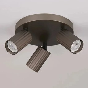 Aplica cu 3 spoturi din aluminiu canelat Anna bronz