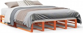 vidaXL Cadru pat fără saltea, maro ceruit, 120x190 cm, lemn masiv pin