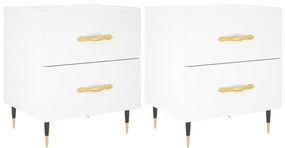 Noptiere, 2 buc., alb, 40x35x47,5 cm, lemn compozit