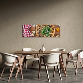Tablou cu pizza (cu ceas) (90x30 cm)