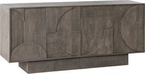 Comoda TV cu model optic 3D, Lemn mahon gri, ART DECO 170cm