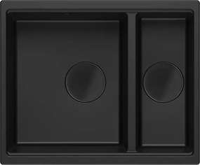 Chiuveta compozit sub blat Quadron Logan 150 negru 56x46 cm