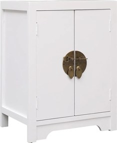 vidaXL Noptieră, alb, 38 x 28 x 52 cm, lemn de paulownia